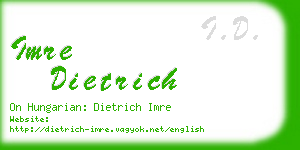 imre dietrich business card